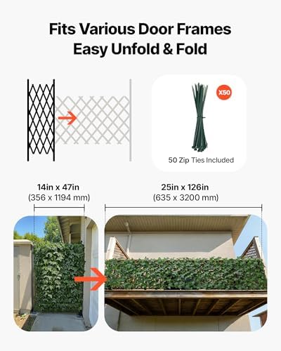 vevor expandable fence privacy screen, 25 x 126, side view
