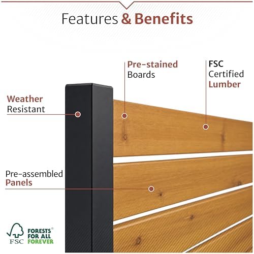 enclo easy assembly freestanding/surface mounted privacy screen, hardwood, close-up detail
