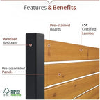 enclo easy assembly freestanding/surface mounted privacy screen, hardwood, close-up detail