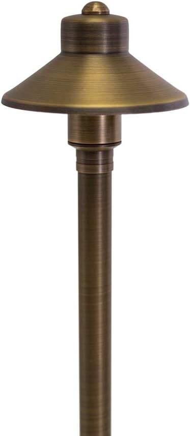 volt flat hat 12v bronze brass path light, main product view