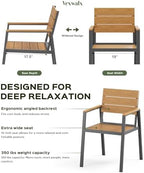 vexwalx outdoor dining set, aluminum dining table set showing dimensions