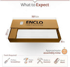 enclo hartford privacy screen, white vinyl diy no, front angle view