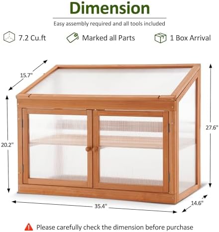 mcombo wooden cold frame garden greenhouse flower planter, close-up detail