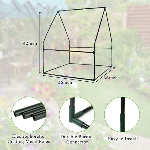 u'artlines portable mini greenhouse small green house 36x36x42, front angle view
