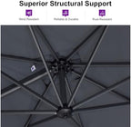 purple leaf patio umbrella outdoor 10' x 10', close-up detail