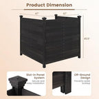 giantex 3 panels wooden privacy fence with stakes on a desk or shelf