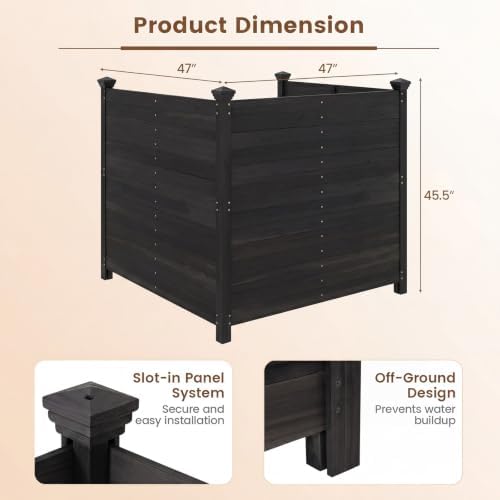 giantex 3 panels wooden privacy fence with stakes on a desk or shelf