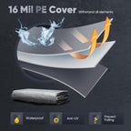 quictent heavy duty 13x25 ft carports with side showing dimensions