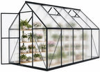 hooyeah greenhouse kits for outdoors, 6x10 ft walk-in, front angle view