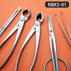 bonsai tools 5-piece alloy steel bonsai tool kit, side view