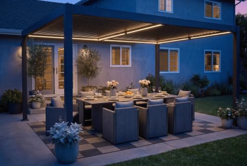 purple leaf 92ks louvered pergola 10' x 14' shown in use