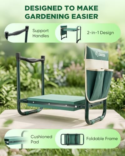saker garden kneeler and seat-garden kneeler gardening bench, view 9
