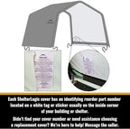 shelterlogic garage-in-a-box roundtop replacement cover 90509 | for, package contents