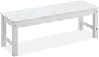Psilvam Outdoor Bench, Two Person Poly Lumber Porch Bench, Weatherproof Garden Bench That Never Rot and Fade, All-Weather Patio Bench Suit for Garden, Porch, and Park (White)
