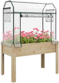 outsunny raised garden bed with greenhouse cover 45, main product view