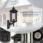 JYO 16" Motion Sensor Outdoor Wall Light Fixtures, Outdoor Wall Sconce with Seeded Glass & E26 Socket Matte Black Wall Mount Exterior Waterproof Wall Lantern for House Front Door Garage (01-BK-MA)