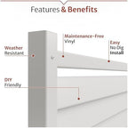 enclo waverly privacy screen, white vinyl diy no, close-up detail