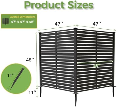 47" w x 48" h air conditioner fence, close-up detail