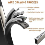 Slim Channel Drain Kit - Stainless Steel Trench Drain System for Outdoor Yard Patio & Driveway - Efficient Underground Drainage with Grate (H3*W7CM/H1.18*W2.76IN)