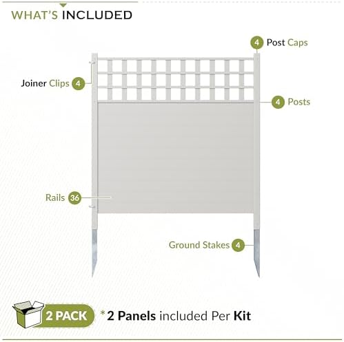 zippity keswick privacy screen and fence, white vinyl, side view