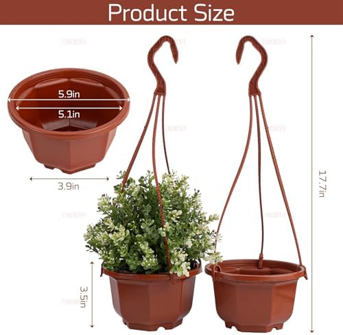 auear, 50 pack plastic hanging plant pots containers shown in use