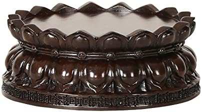 round carved ebony lotus pedestal buddha statue sculpture, main product view