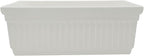 The HC Companies Venetian Window Planter Box w/Drain Plug - Long Planter Box for Windowsills, Balconies & More - Plastic Large Rectangular Outdoor Planters for Herbs & Flowers (30" White, Pack of 1)