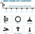 misters for outside patio, outdoor water misting cooling, package contents