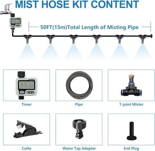 misters for outside patio, outdoor water misting cooling, package contents