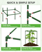 tomato cages,square tomato plant stakes support cages trellis, front angle view