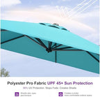 purple leaf patio umbrella outdoor 10' x 10' showing dimensions