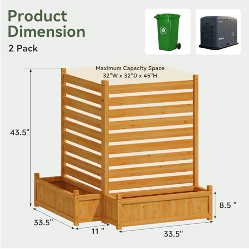 aoxun air conditioner fence, 2-panel wood privacy screen on a desk or shelf