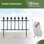 giantex 10 panels decorative metal garden fence, 18, front angle view