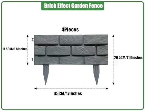 brick effect garden fence,flower bed border detachable splicing shown in use