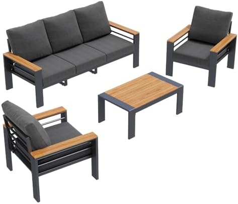 aoxun patio furniture set, aluminum outdoor furniture with, view 9