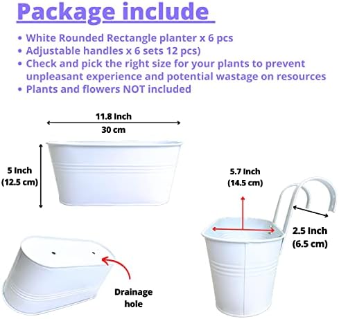 lalagreen modern rail planter (11.8 in, 6 pack) shown in use