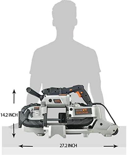 maxxt band saw with lightweight aluminum base, 10, front angle view