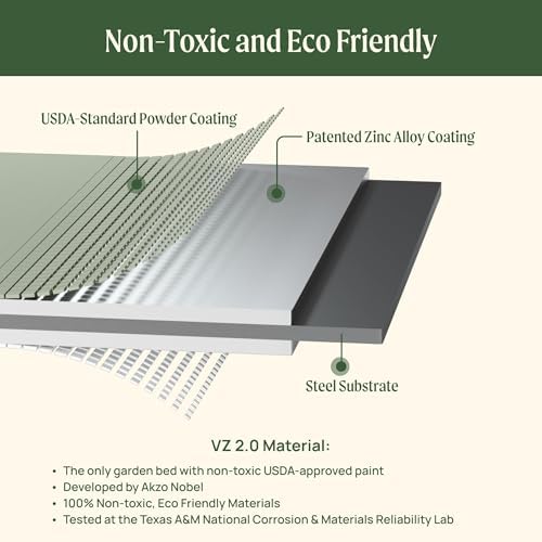 vego garden rolling elevated raised garden bed, 1.5', side view