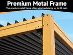 domi aluminum louvered pergola 10x16, outdoor metal pergola on a desk or shelf