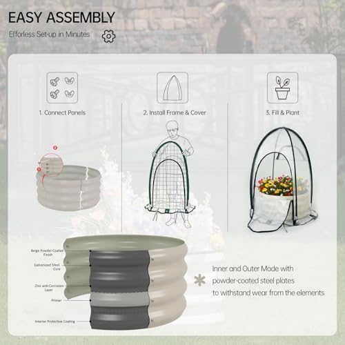 riased garden bed with greenhouse cover, raised planter on a desk or shelf