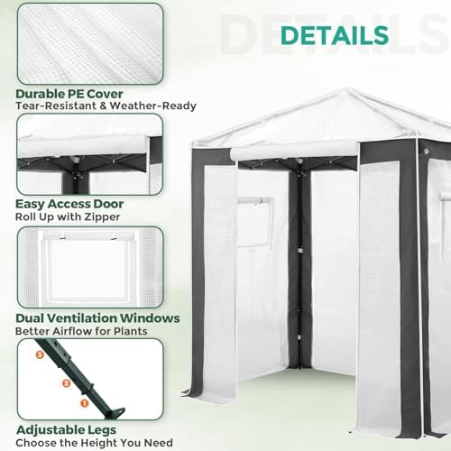 eagle peak 6x4 walk in pop up greenhouse shown in use