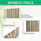 jollybower 3ft x 13ft natural bamboo slat fence, side view