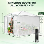 eagle peak 12x8 portable walk-in greenhouse, pop-up indoor, close-up detail