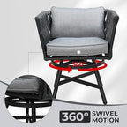grand patio swivel dining chairs set of 2, side view