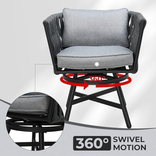 grand patio swivel dining chairs set of 2, side view