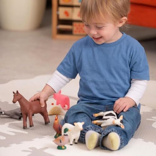 learning minds set of 8 jumbo farm animal shown in use