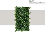 ecoopts expandable artificial laurel fence wall décor faux, close-up detail