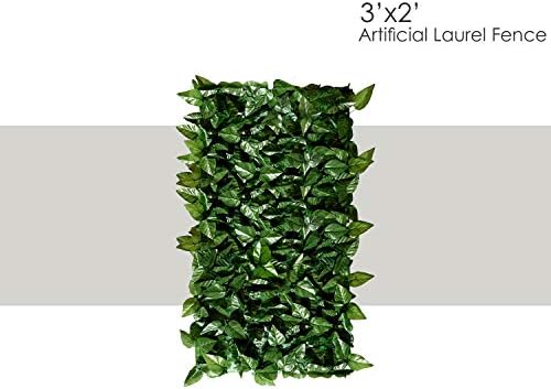 ecoopts expandable artificial laurel fence wall décor faux, close-up detail