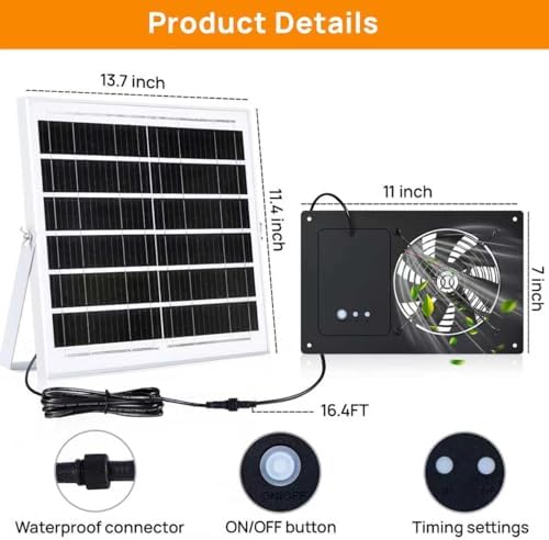 solar powered waterproof exhaust fan for chicken coop shown in use