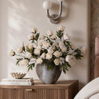 peony artificial flowers, 18" faux silk peonies for showing dimensions